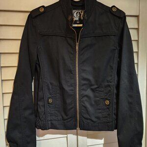 Volcom Womens Zip-up Casual Jacket Black Small Light Weight